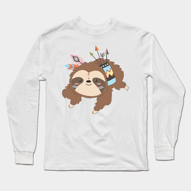 Sloth Long Sleeve T-Shirt by O2Graphic